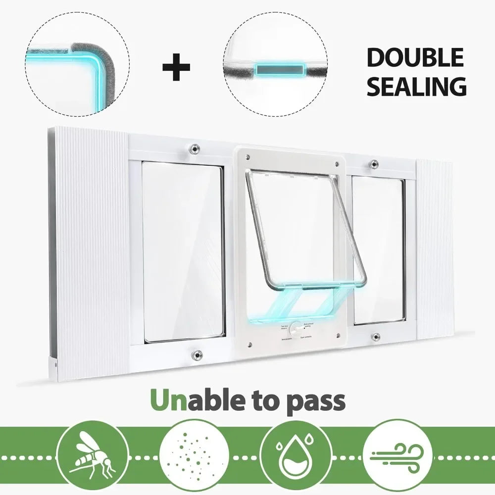 BestsellerBestsellerfull-size window pet door for cat&small dog, fits 28"-32" width windows, quick-fit cat door window insert, 4