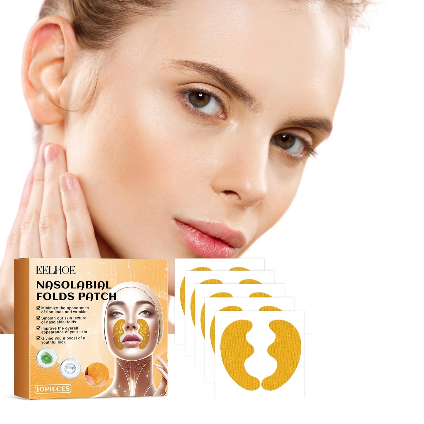 Eelhoe Wrinkle Lifting Patch Fades Fine Lines Legal Wrinkles Softing Smoothing Facial Skin Hydrating  Moisturizing Patch 10pcs