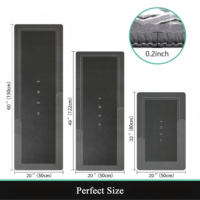 Bohemian style kitchen floor mat with super absorbent washing machine mat