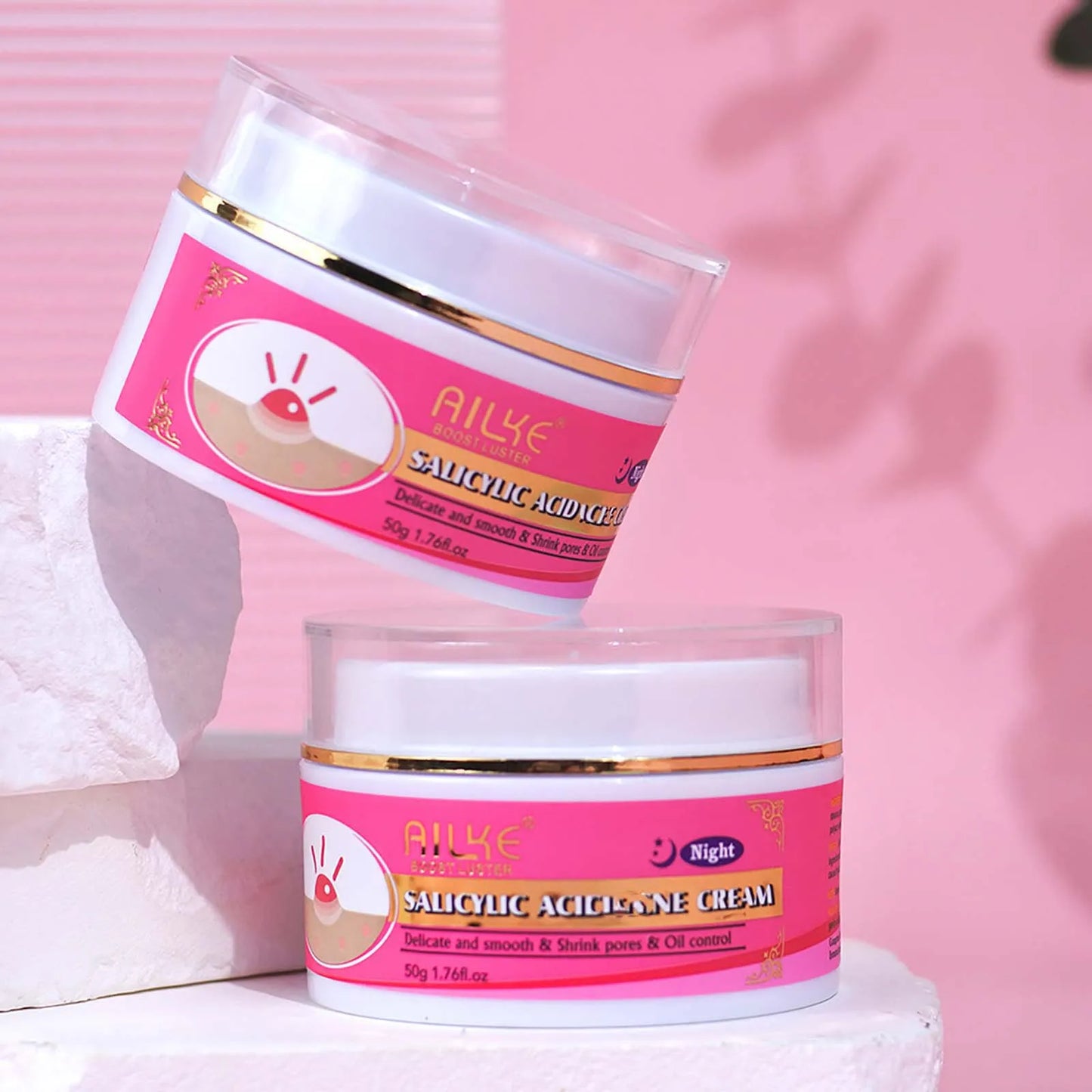 AILKE Natural Skin Glowing Set, Remove Acne, Darkness, Stains, Moisturizes, Lightening, Smooth, Improve Rough and Dry Skin