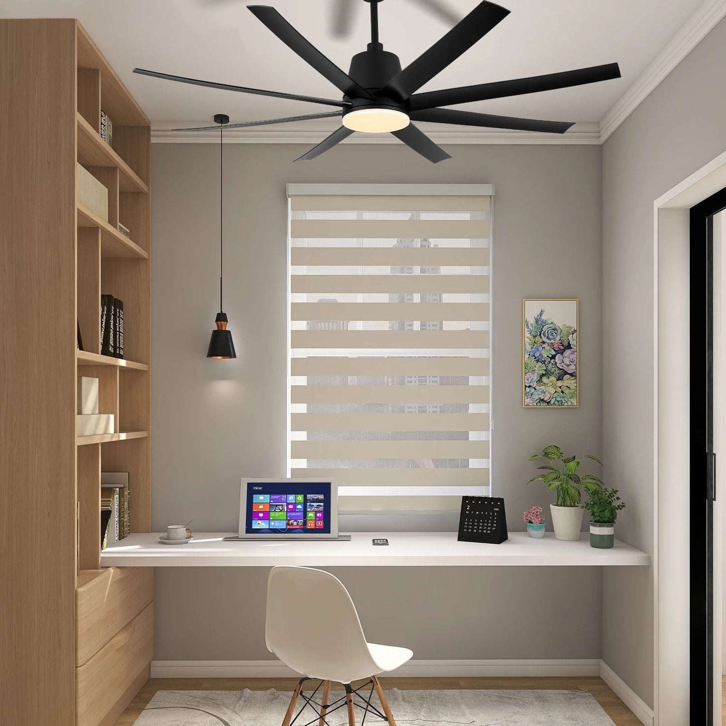 Ceiling Fans with Lights and Remote, Low Profile Ceiling Fan with Light Flush Mount, Dimmable Noiseless Reversible DC Motor Ceil