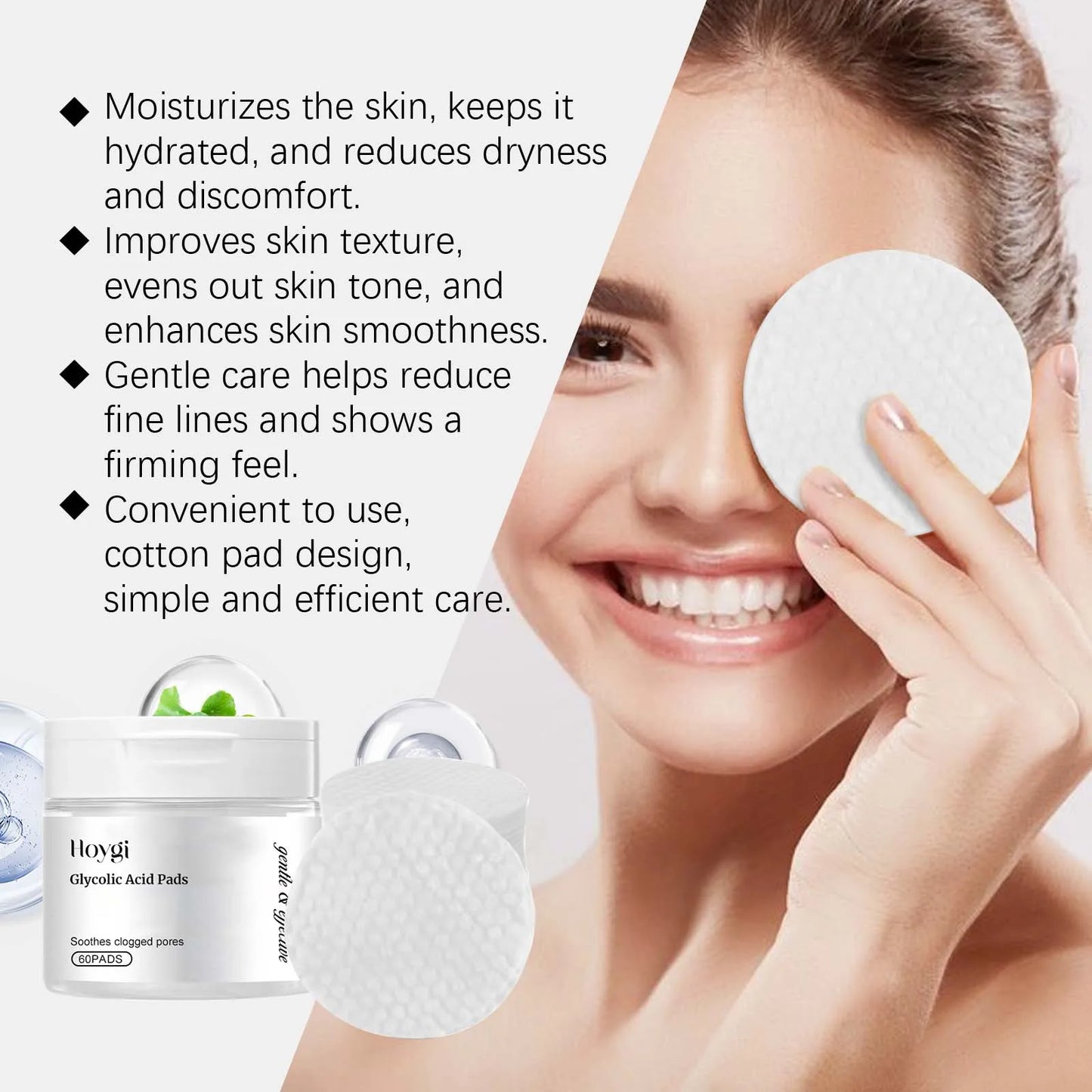 Turmeric Exfoliating Pads, Gentle Cleansing & Brightening Facial Treatment, Soothing Skin Care Discs