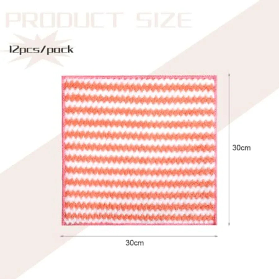 12 Pack Kitchen Towels and Dishcloths Set 12 x 12 Ihes Super Soft and Absorbent Coral Velvet Dish Towels Nonstick Oil Fast Dryi