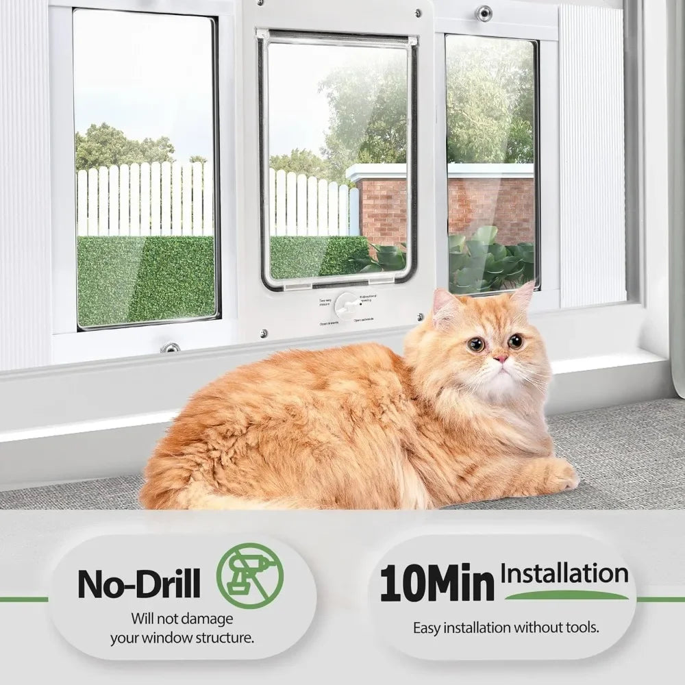 BestsellerBestsellerfull-size window pet door for cat&small dog, fits 28"-32" width windows, quick-fit cat door window insert, 4