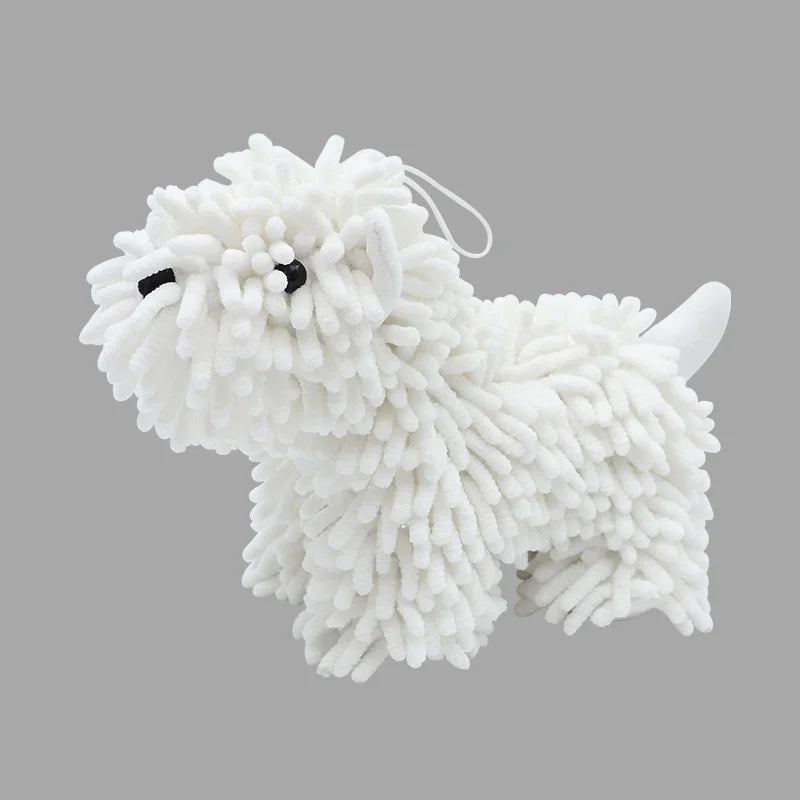 A hanging hand towel, cute cartoon explosive puppy doll hand towel, kitchen and bathroom super absorbent hand towel