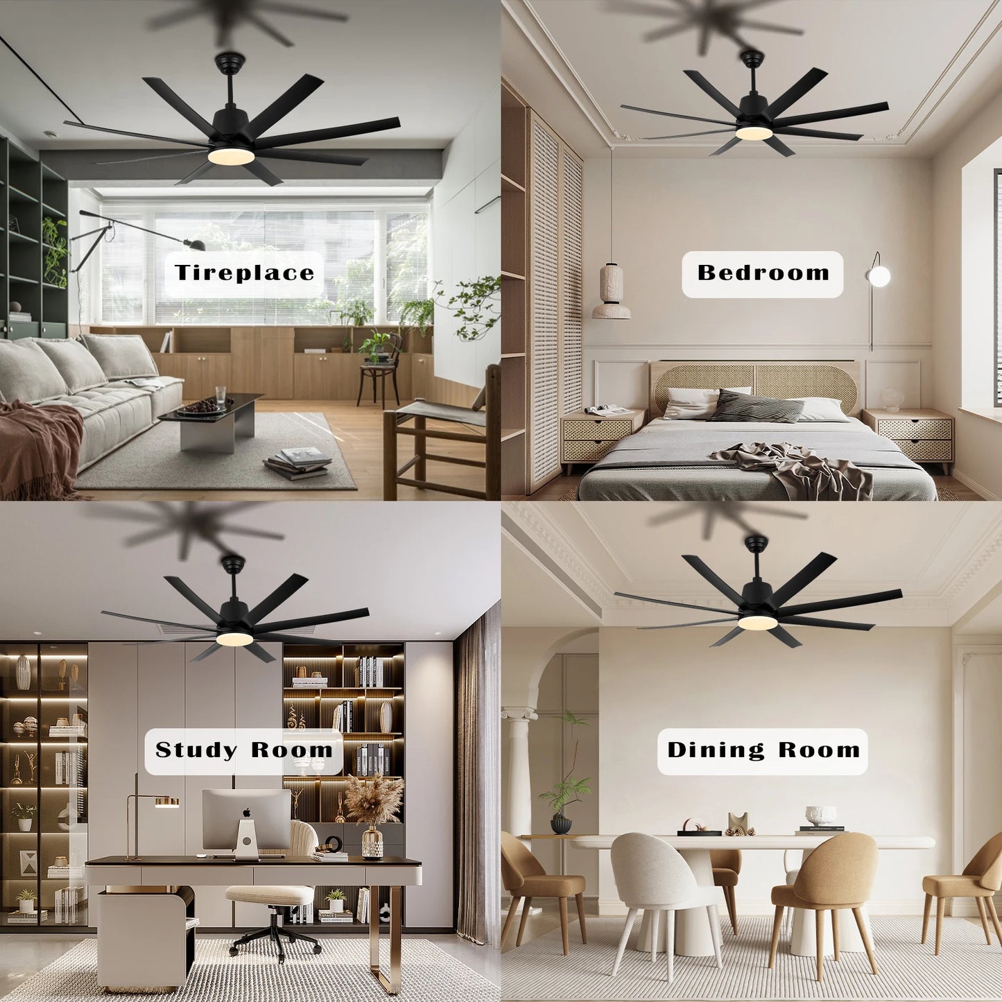Ceiling Fans with Lights and Remote, Low Profile Ceiling Fan with Light Flush Mount, Dimmable Noiseless Reversible DC Motor Ceil
