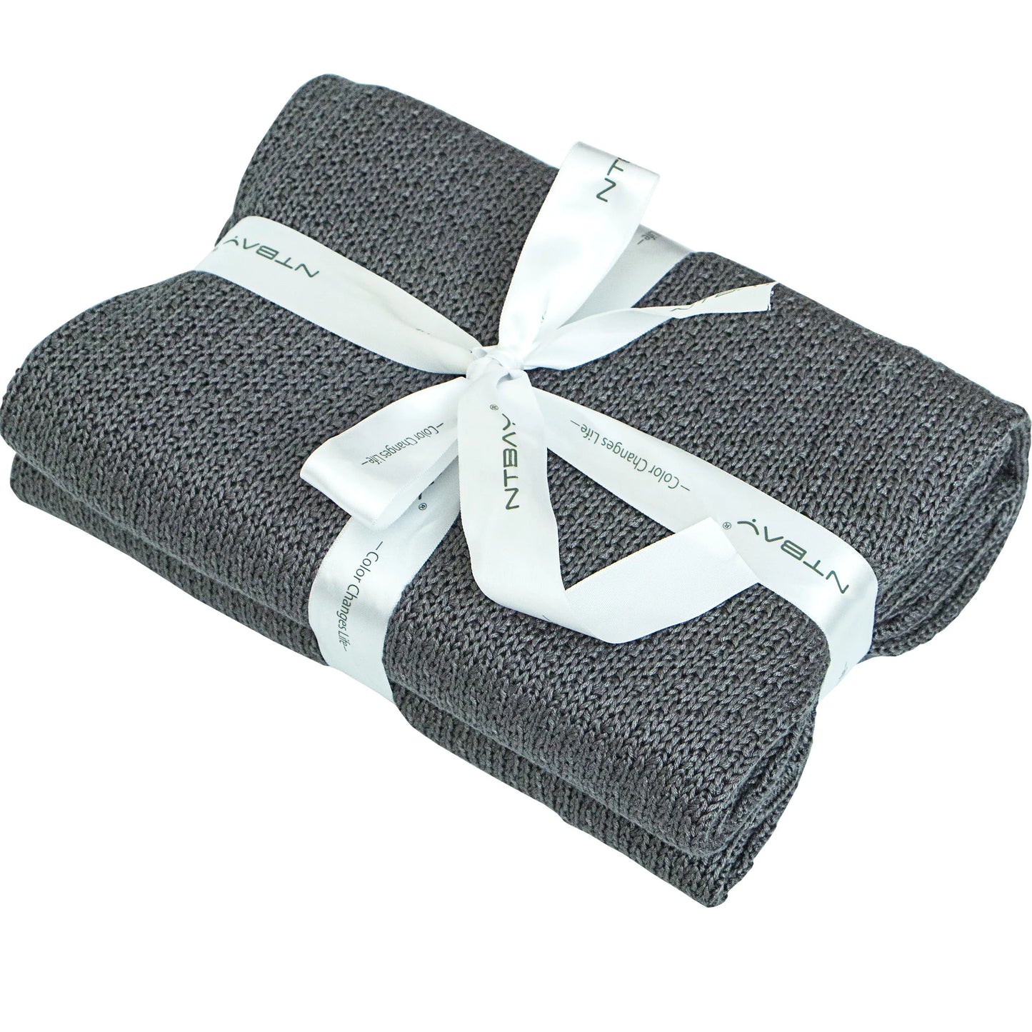 Ntbay Natural Bamboo Cable Knit Toddler Blanket, Soft and Cooling Touch Baby Blanket