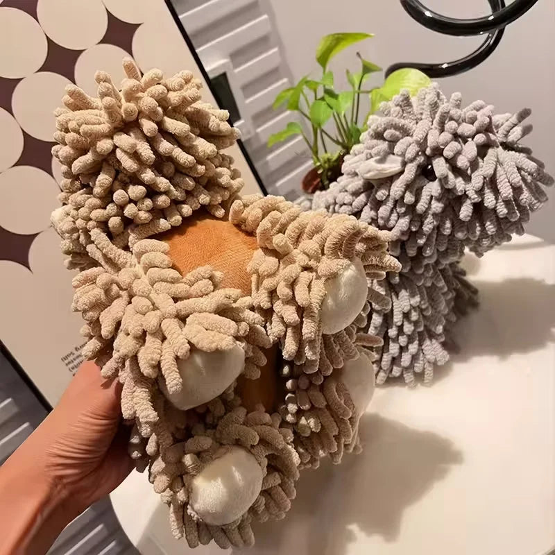 A hanging hand towel, cute cartoon explosive puppy doll hand towel, kitchen and bathroom super absorbent hand towel