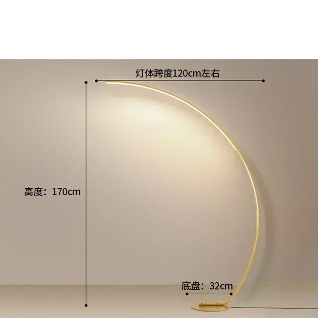 Modern LED Floor Lamp Art Model Tenant Living Room Home Decoration Creative Curved Minimalist INS Fishing Lamps