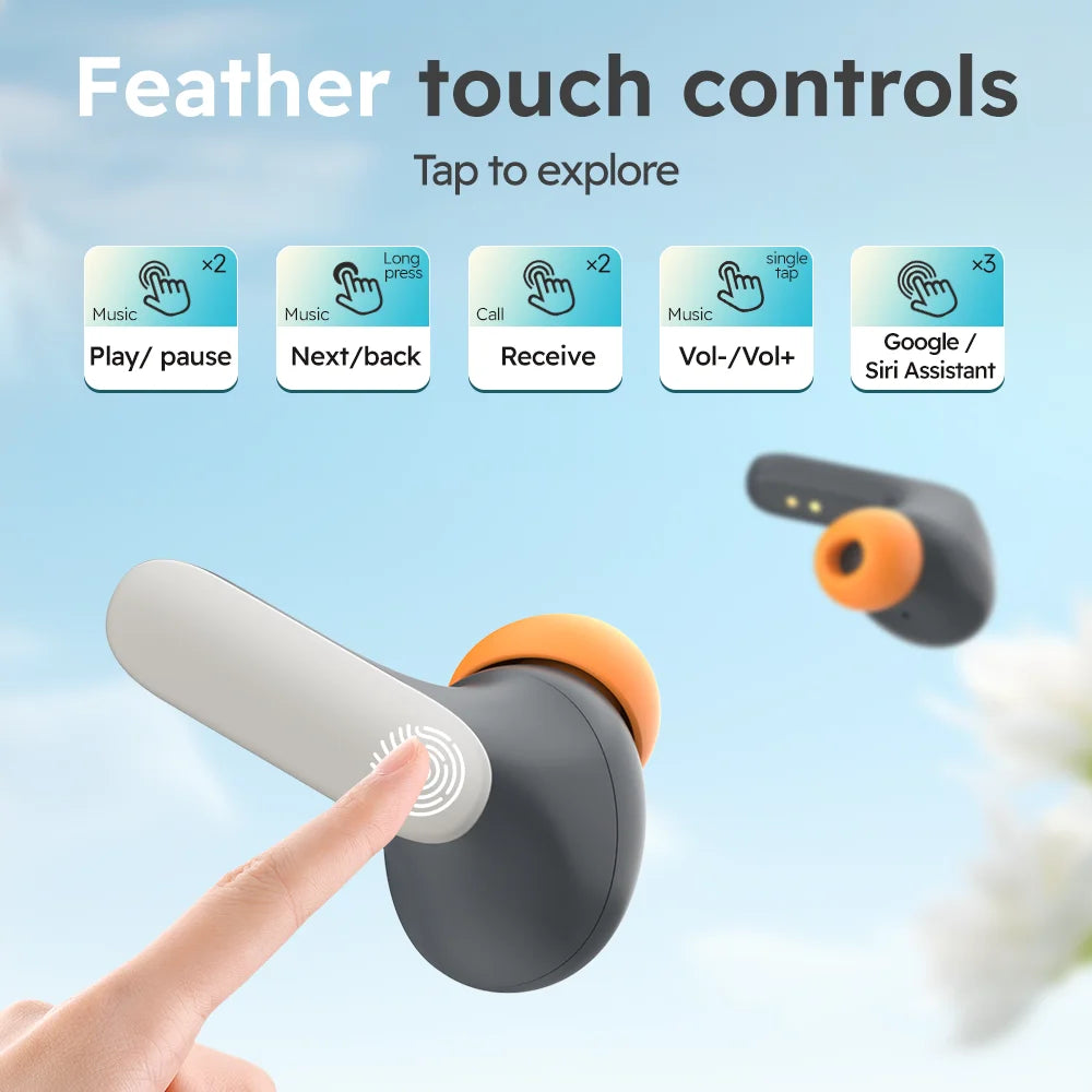 Bluetooth 5.4 TWS Wireless Bluetooth Earphones Ultra-low Latency Dual Microphone ENC Noise Cancelling in Ear Bluetooth Earphones