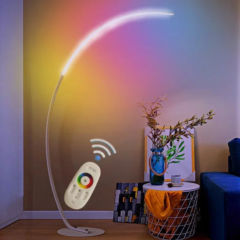 Modern LED Floor Lamp Art Model Tenant Living Room Home Decoration Creative Curved Minimalist INS Fishing Lamps