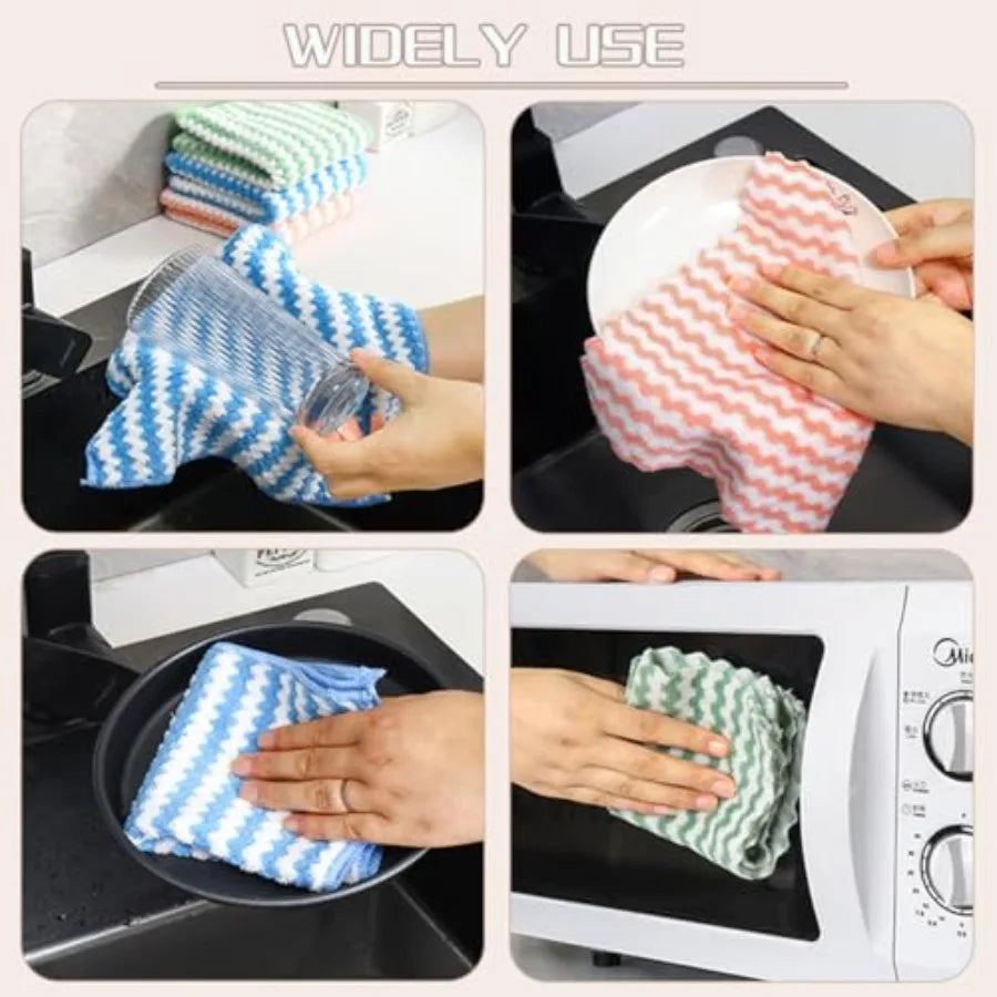 12 Pack Kitchen Towels and Dishcloths Set 12 x 12 Ihes Super Soft and Absorbent Coral Velvet Dish Towels Nonstick Oil Fast Dryi