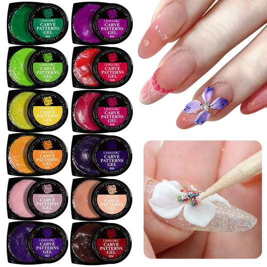 Nail Art UV Plasticine Gel for Nails DIY Carve Patterns 3D Plasticity Gel Acrylic Carving Flowers Accessories for Manicure Tools