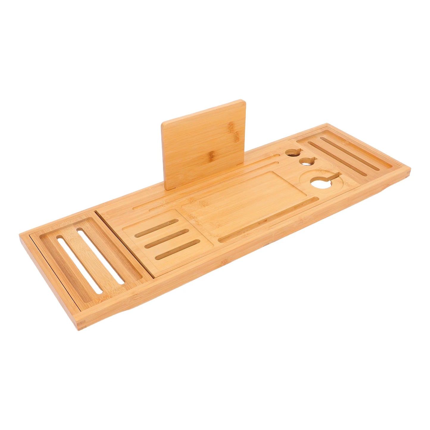 Bathtub Tray Expandable Bamboo Bath Tub Tray Adjustable Nonslip Bath Table Organizer Bathroom Storage Shelf Bathtub Shelf