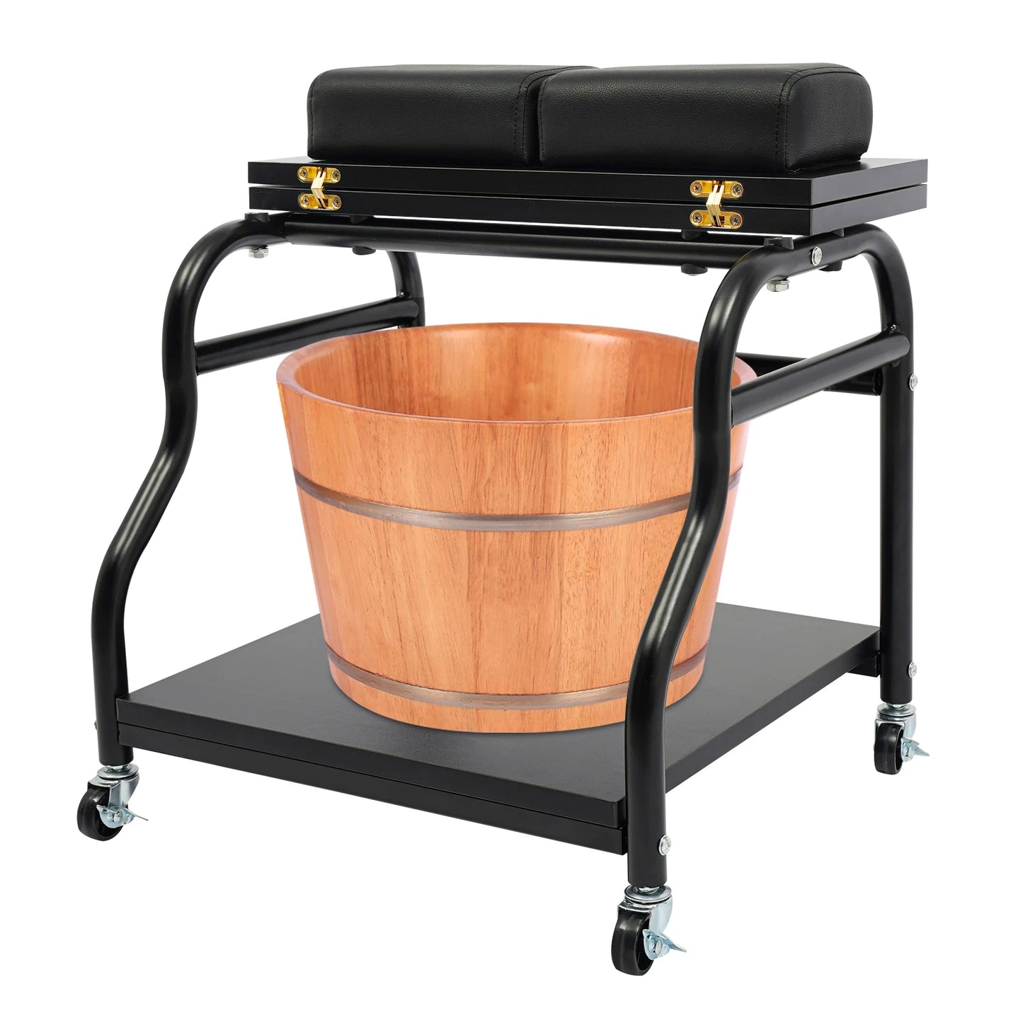 Bymaocar Portable Foot Bath Spa Cart Beauty Salon Nail Trolley Footrest Stand Funiture Massage Table