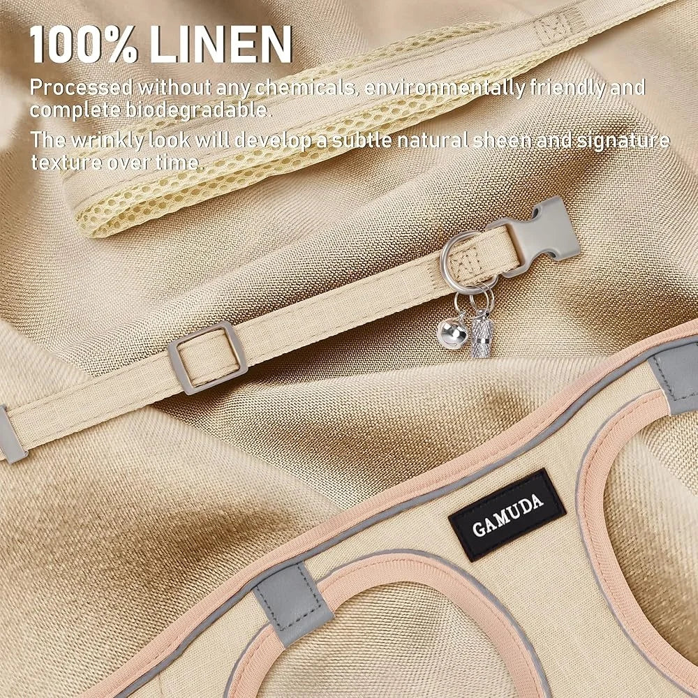 No Pull Step-in Pet Harness Leash Collar Set Reflective Soft Mesh Comfortable Vest Small Dogs Puppies Anti-Lost ID Tag