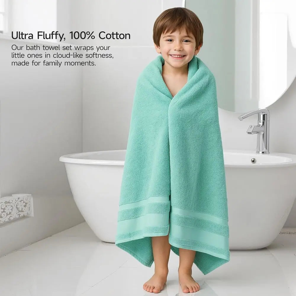 Set of 2 Extra Large 35x70 Cotton Bath Sheets, 800 GSM, Soft & Absorbent, Quick Drying Towels for Home, Gym, Spa