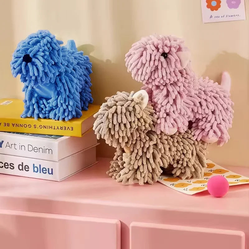 A hanging hand towel, cute cartoon explosive puppy doll hand towel, kitchen and bathroom super absorbent hand towel