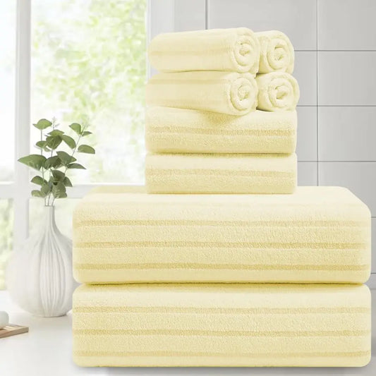 Bath Towels,8 Pack Large Bath Towels Set Super Absorbent Microfiber Bath Sheets2 Oversized Bath Sheets 2 Hand Towels 4 Washcloth