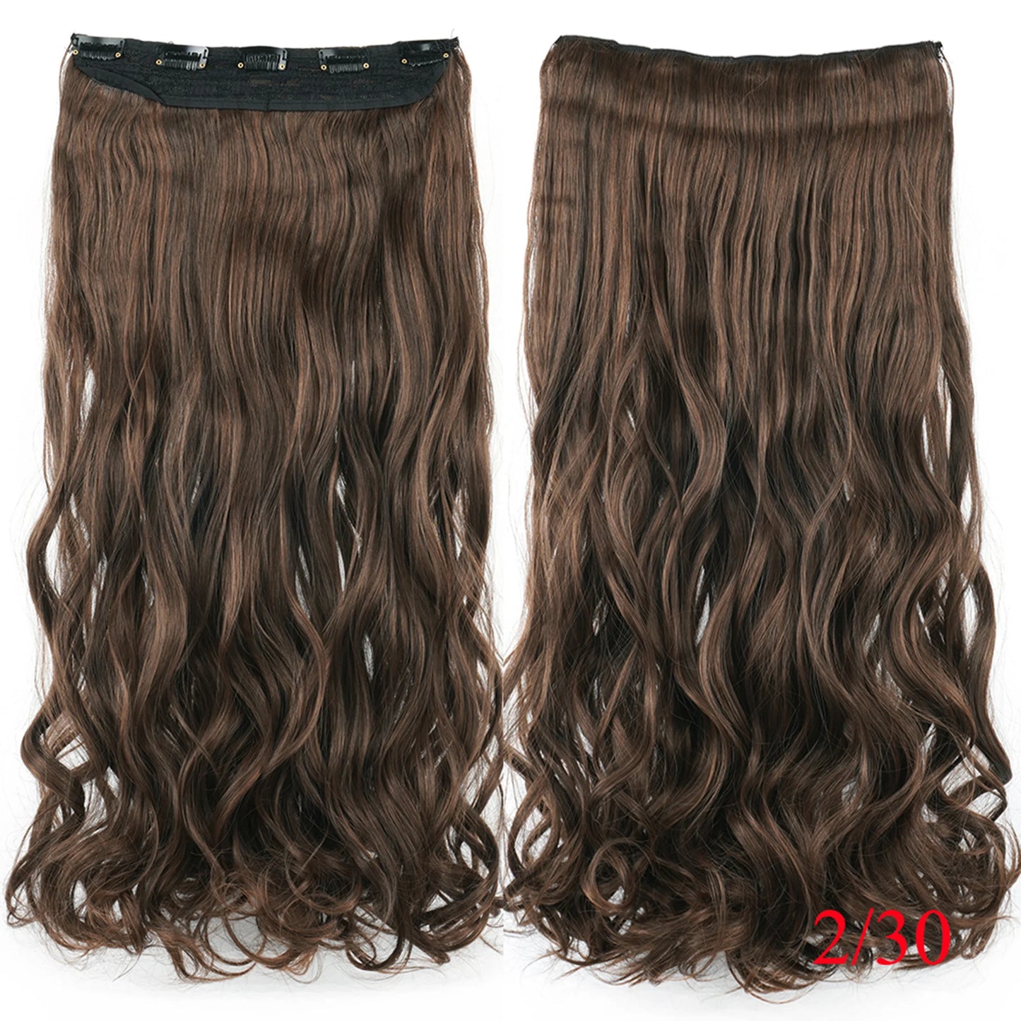 24'' 28'' Synthetic Hair Charms Clip In Hair Extensions Dirty Blonde Fake Brown Curly Hair Pieces for Women