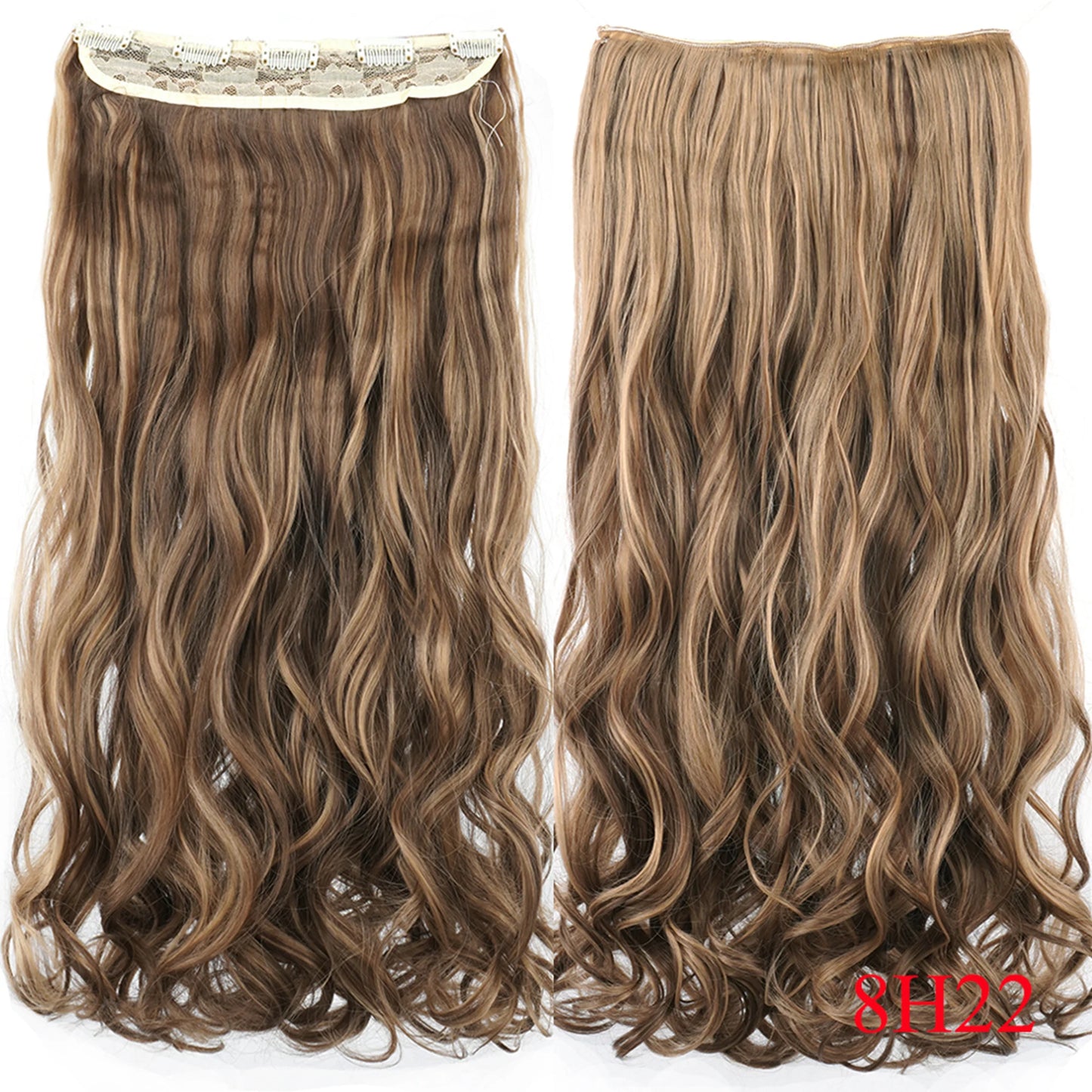 24'' 28'' Synthetic Hair Charms Clip In Hair Extensions Dirty Blonde Fake Brown Curly Hair Pieces for Women