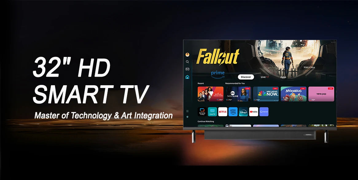 KONKA 32" Smart TV Tizen OS Powered By SAMSUNG Built-in 30W Soundbar HDR10 V-Max Display Theater Audio Dynamic Sound 1Y Warranty