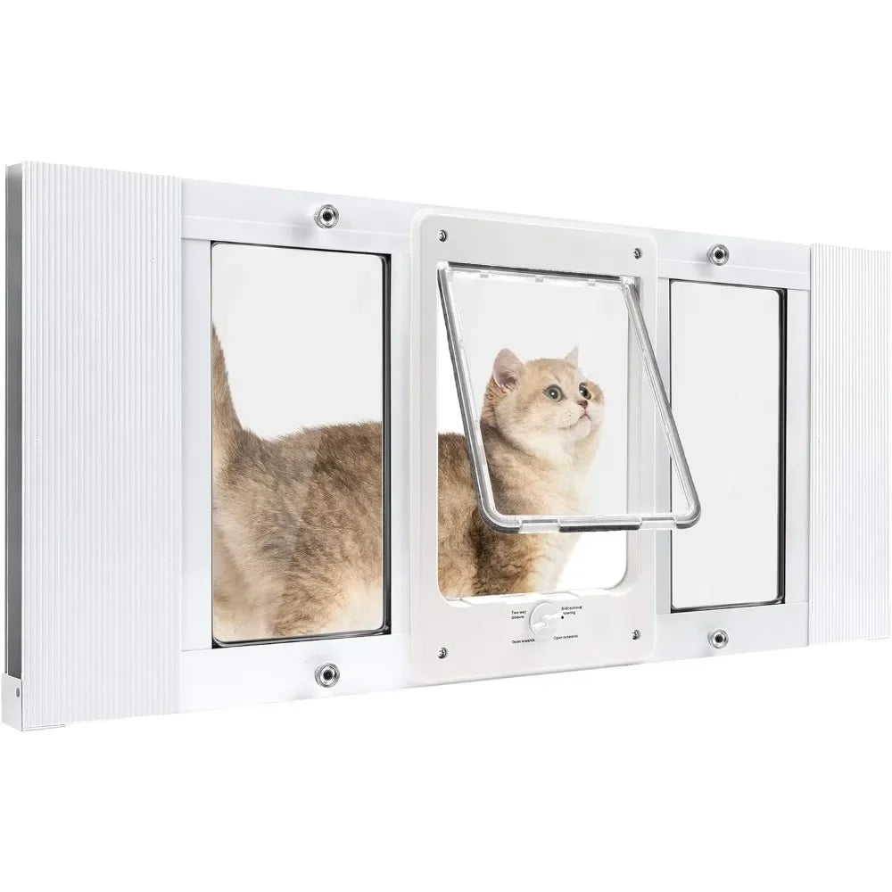 BestsellerBestsellerfull-size window pet door for cat&small dog, fits 28"-32" width windows, quick-fit cat door window insert, 4