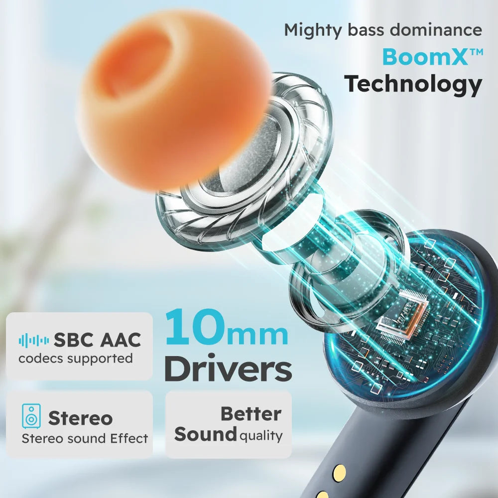 Bluetooth 5.4 TWS Wireless Bluetooth Earphones Ultra-low Latency Dual Microphone ENC Noise Cancelling in Ear Bluetooth Earphones