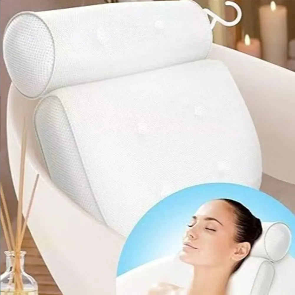 Bathtub Pillow 3D Mesh Tub Pillow Supports Head Back Neck Bathtub Headrest Ergonomic Spa Pillow for Women Wife Girlfriend