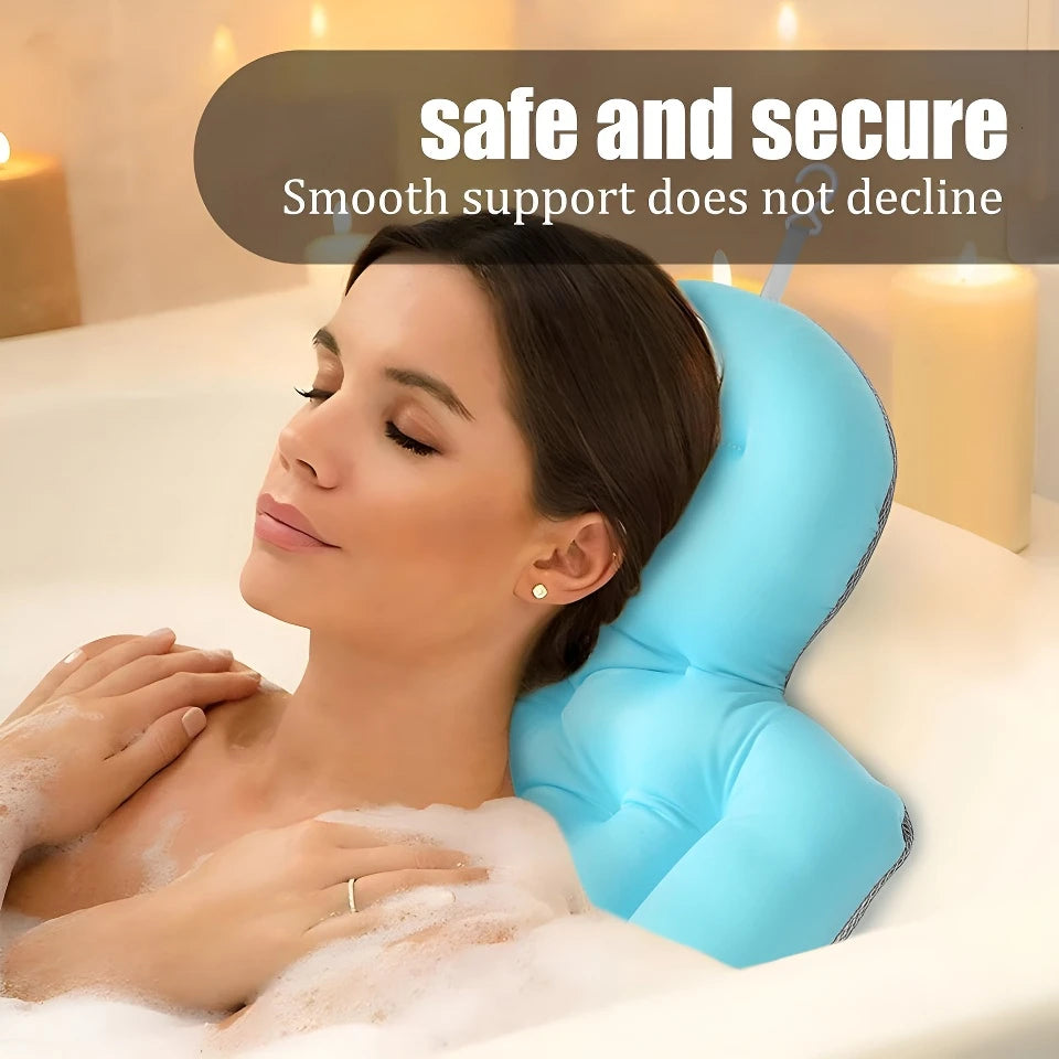 Full Body Bath Pillow for Bathtub Shower Tub Non-slip Suction Cups 3D Air Mesh Quick Drying Ergonomic Headrest Cushion