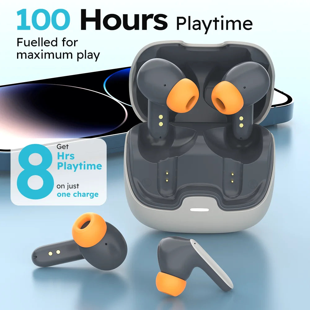 Bluetooth 5.4 TWS Wireless Bluetooth Earphones Ultra-low Latency Dual Microphone ENC Noise Cancelling in Ear Bluetooth Earphones