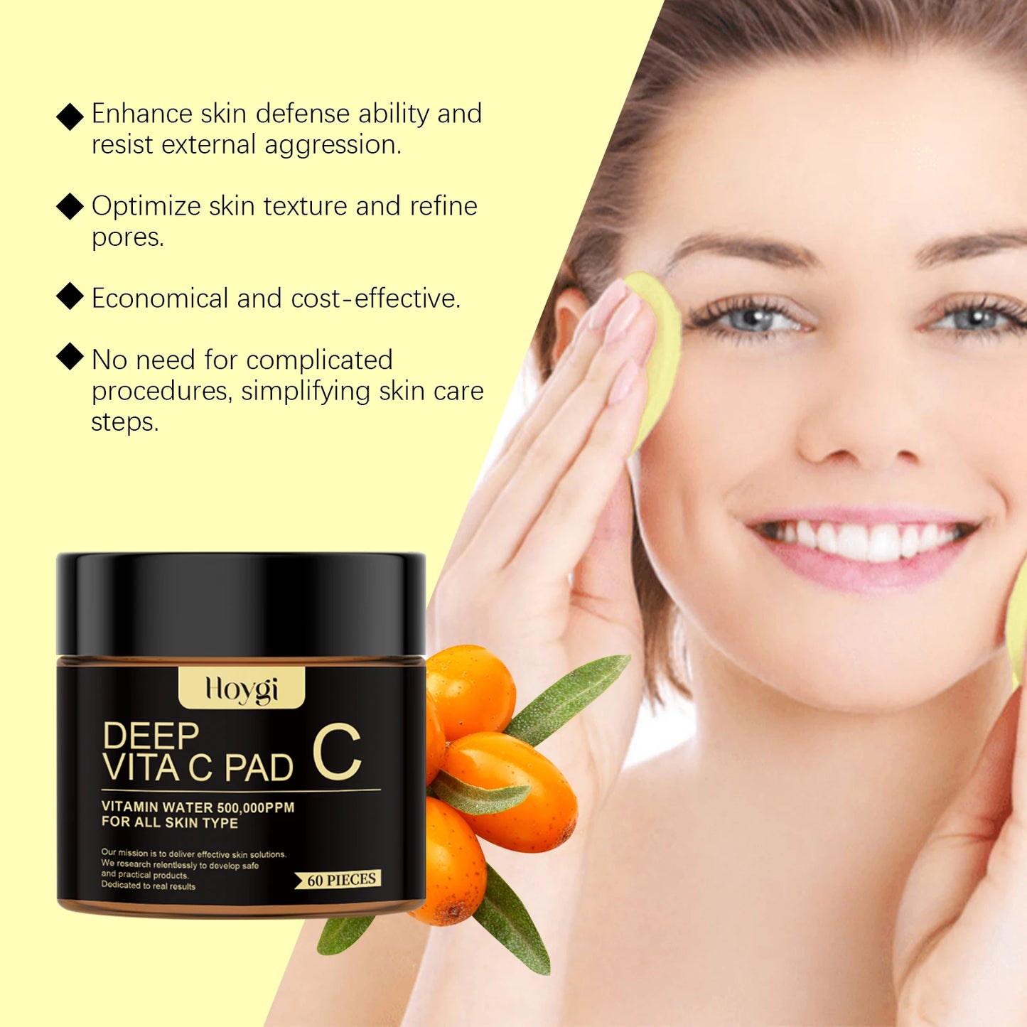 Turmeric Exfoliating Pads, Gentle Cleansing & Brightening Facial Treatment, Soothing Skin Care Discs